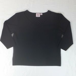 Black Pink Poodle Knit Top L
